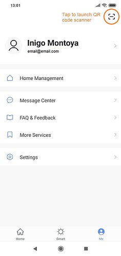 Smart Life screenshot tap to launch qr code scanner