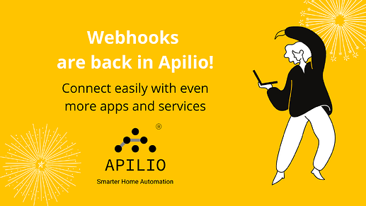 Apilio now is enabled via webhooks so you can connect with even more apps